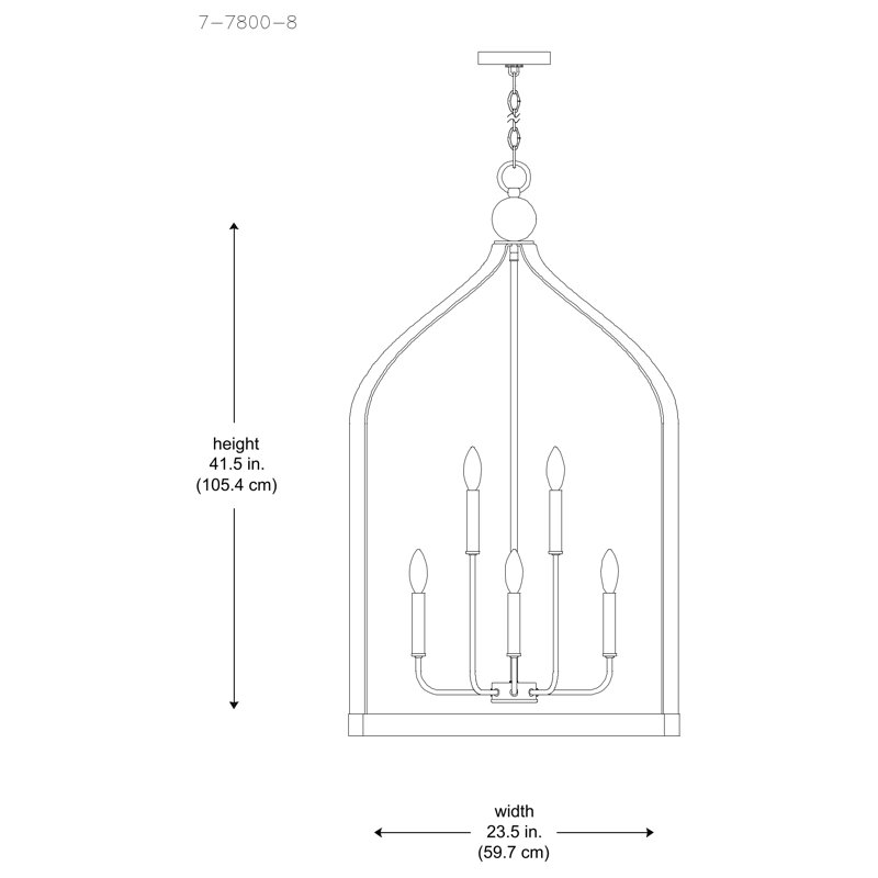 Electra 8-Light Lantern Birdcage Chandelier in White, White, 8 Lights, 41.5" H x 23.5" W x 23.5" D