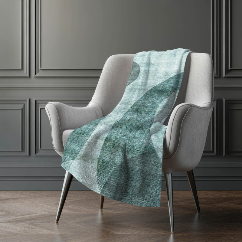 Jeté art déco Addison Sherpa ASB657 lavable à la machine, Vert