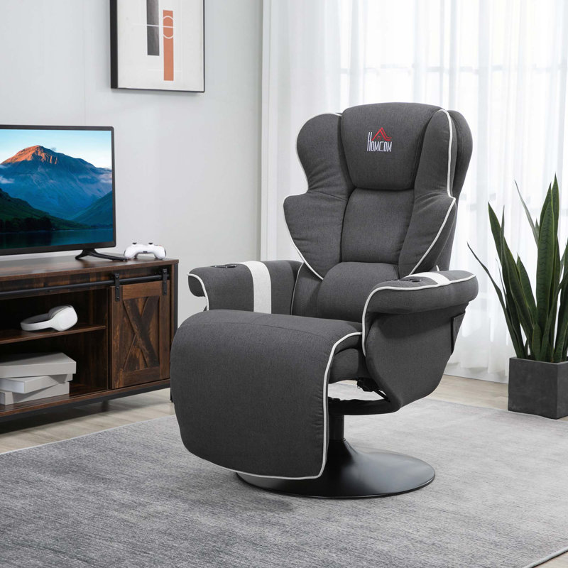 Swivel Manual Recliner with  Two Cup Holders