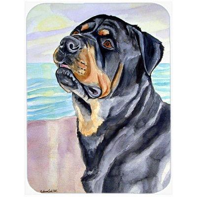 Planche à découper en verre noir Rottweiler Winston porter