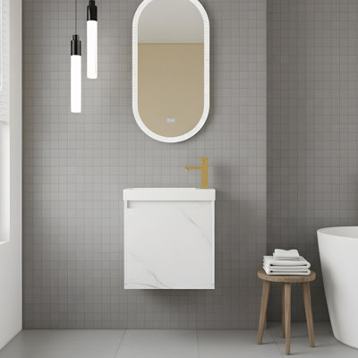 Meuble-lavabo mural de 20 po avec lavabo, parfait pour les petits espaces