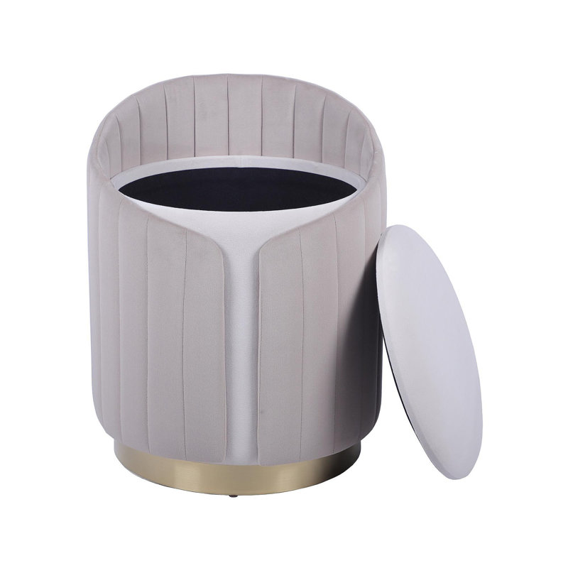 Repose-pieds deux tons avec rangement ou tabouret de coiffeuse, taupe