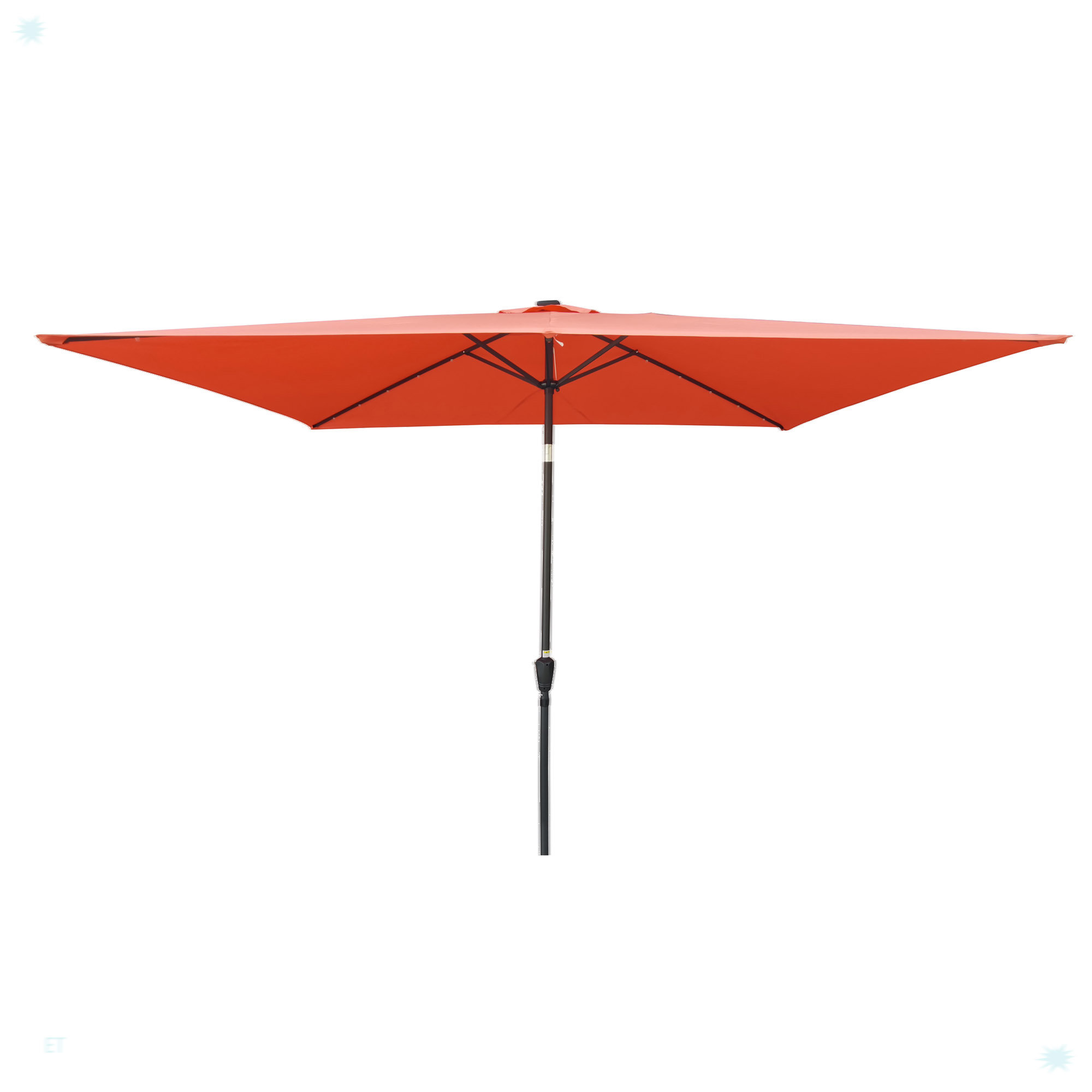 ExpressThrough Rectangular Patio Solar LED Lighted Outdoor Umbrellas