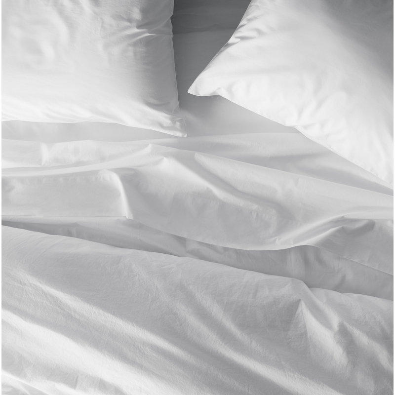 Cotton Sheet Set, Alpine White, King Sheet Set with 2 Pillowcases