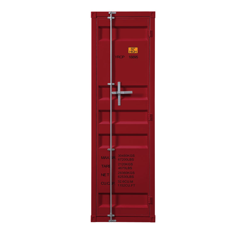 Armoire / garde-robe rectangulaire avec porte Cargo, Rouge, 67 po H x 20 po L x 22 po P