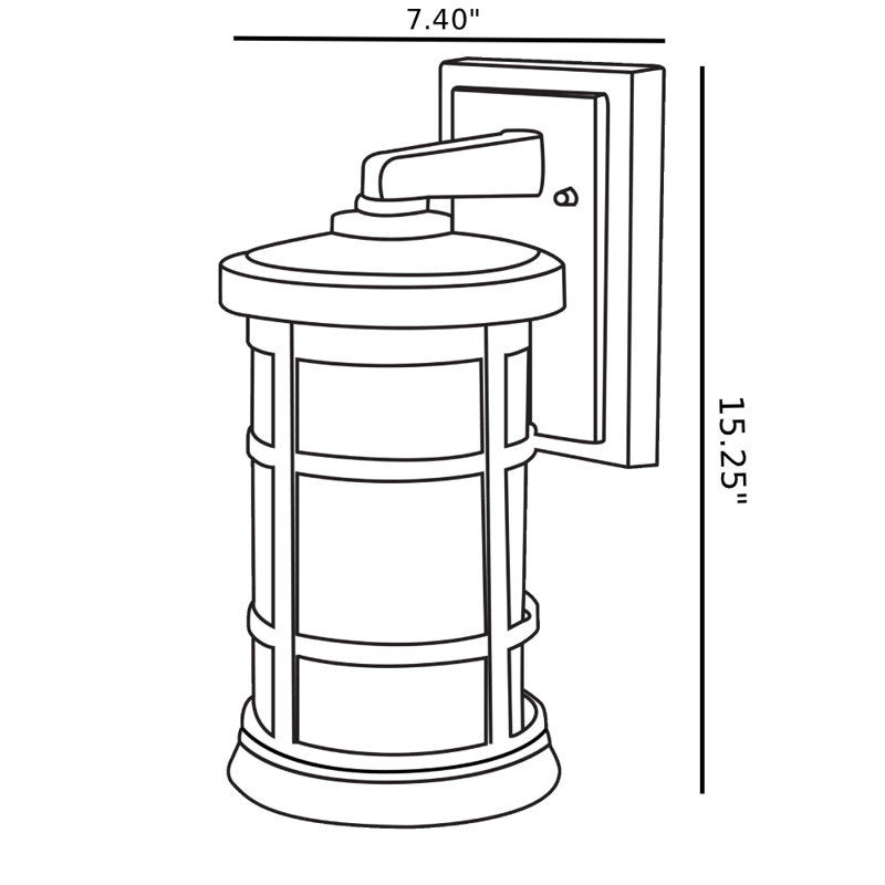 Solus Artisan Large Cylinder Wall Mount Security Lantern with Dusk-to-Dawn & Motion Sensor, Bronze