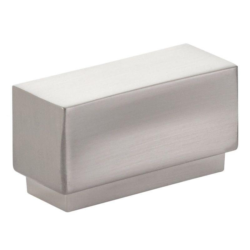 Urban Modern Rectangular Cabinet Knob, Satin Nickel