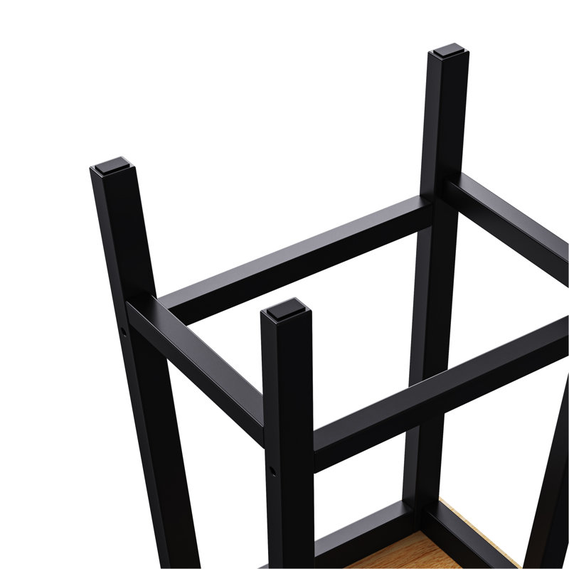 Tabourets de bar en bois massif (pas cher en fer), ensemble de 2 chaises de bar de 25,6 po de hauteur, tabourets de comptoir de cuisine avec repose-pieds, tabourets de ferme pour la salle à manger, cuisine, comptoir, noir