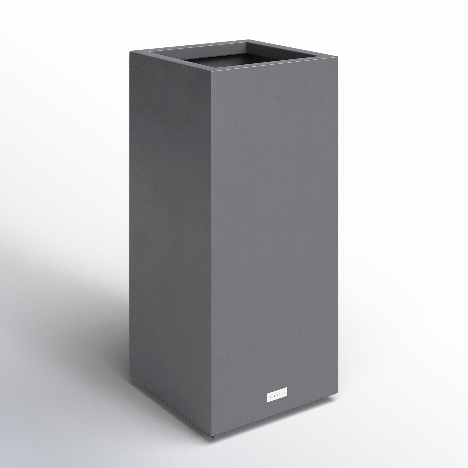 Veradek Block Series Pedestal Planter, 31.75” H x 15.5” W x 15.5” D, Gray