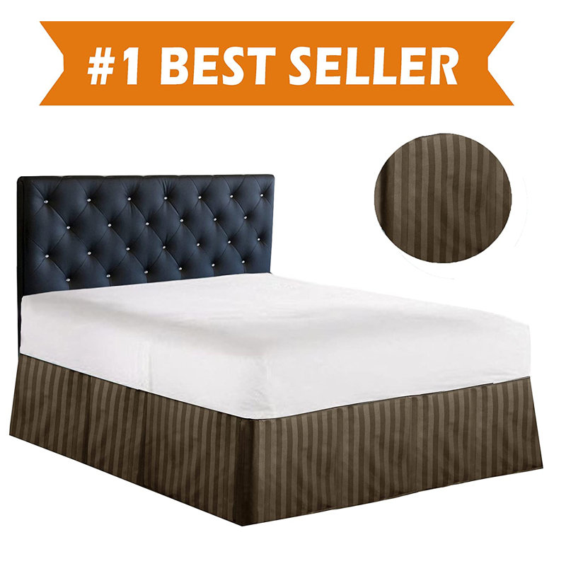 Tailored Microfiber Bed Skirt with Inverted Pleats, Wrinkle-Resistant, 14-Inch Drop, Chocolate Brown, Full