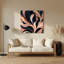 Abstrait floral 45, art mural gris en métal-1570589828