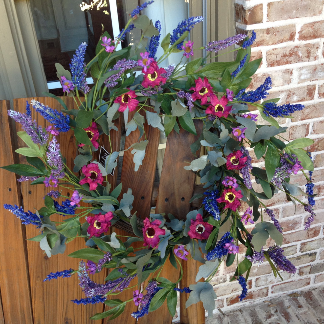 Handcrafted Faux Lavender 24'' Wreath Rosalind Wheeler