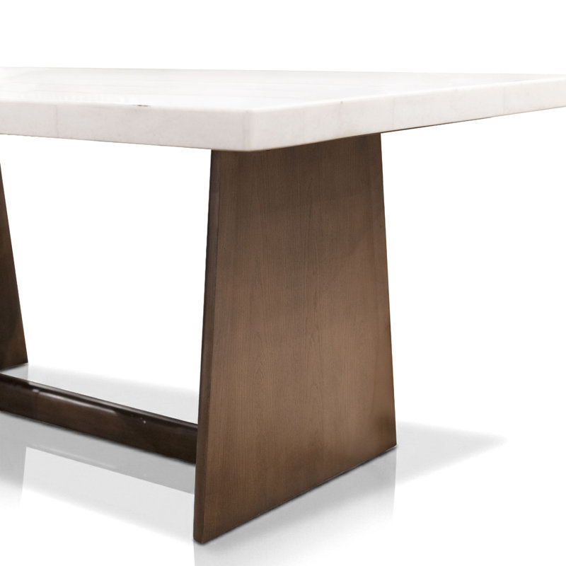 Ensemble de table de salle à manger en marbre véritable 70 pièces avec chaises rembourrées Philip, 7 Pieces: Table, 6 Chairs