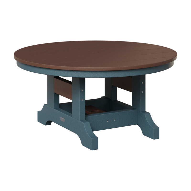 Garden Classic Outdoor Round Coffee Table, Slate, Chocolate Brown