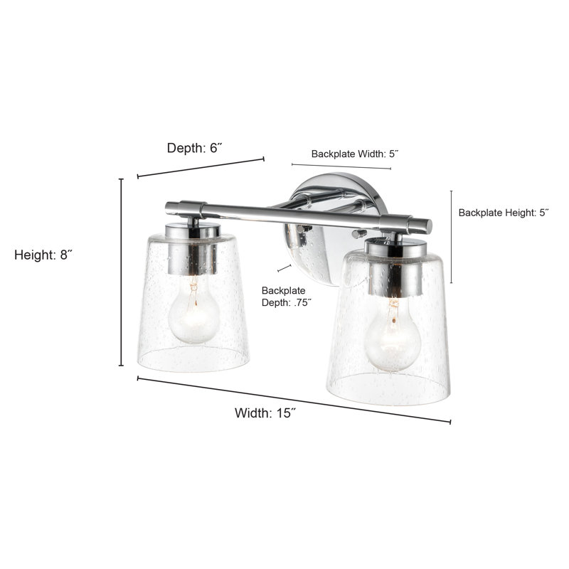 Éclairage de salle de bain à intensité variable 2 lumières Reita Anabelle, Chrome