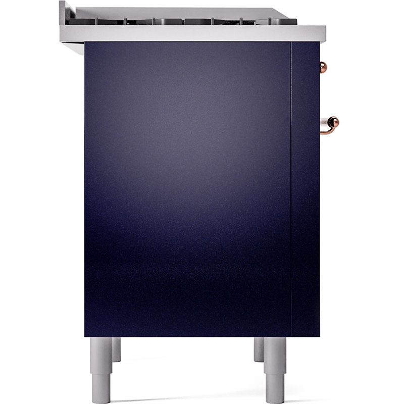 ILVE Nostalgie II 36 Dual Fuel Range, knobs, Midnight Blue/Copper, Liquid Propane