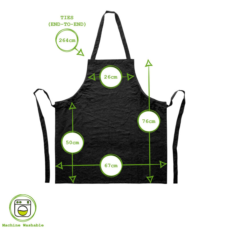 Solid Colour Bib Apron, 2, Black