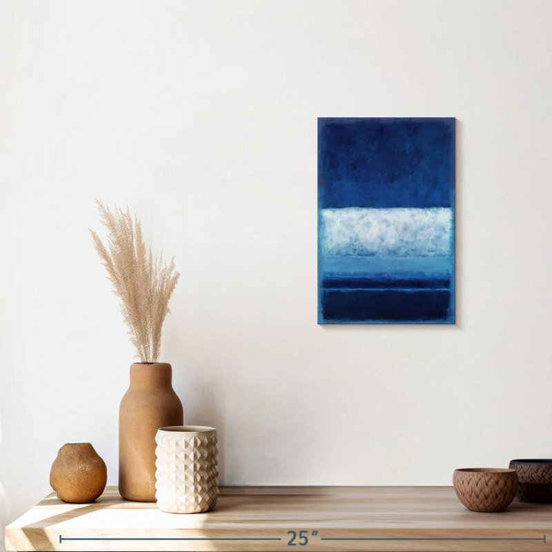 Bleu foncé et horizon blanc Leblanc, 12" H x 8" W