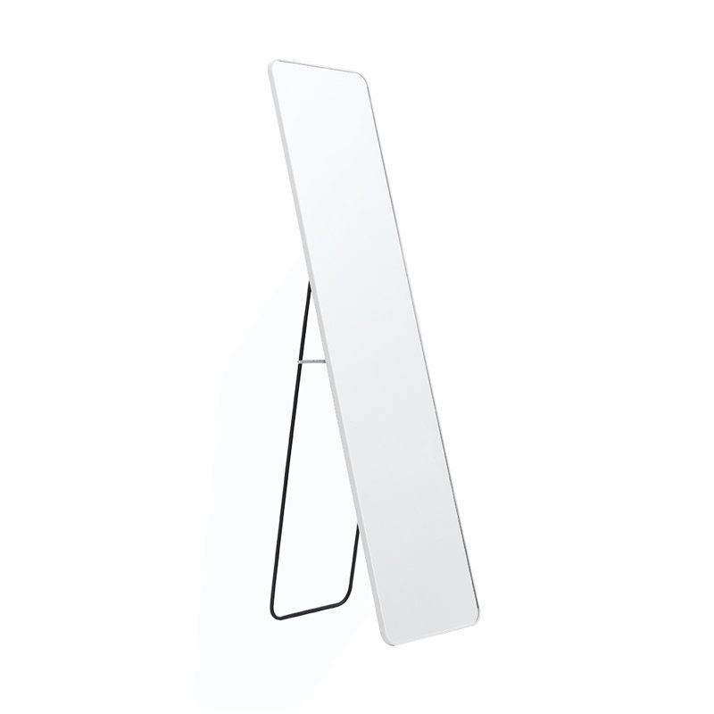 Metal Rectangle Mirror, 147 cm H x 37 cm W, White