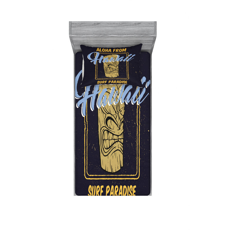 Ensemble de draps Aloha From Hawaii Surf, Ensemble de draps pour lit simple avec drap-housse