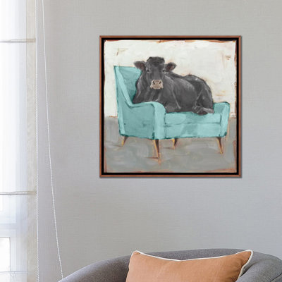 «Moo-ving in IV - Black» par Ethan Harper - reproduction d'art