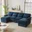 Canapé en U à double couche avec coussins décoratifs Chinelle-1674043897