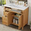 Armoire de meuble-lavabo avec tiroir escamotable en bois 36 po Vaimi