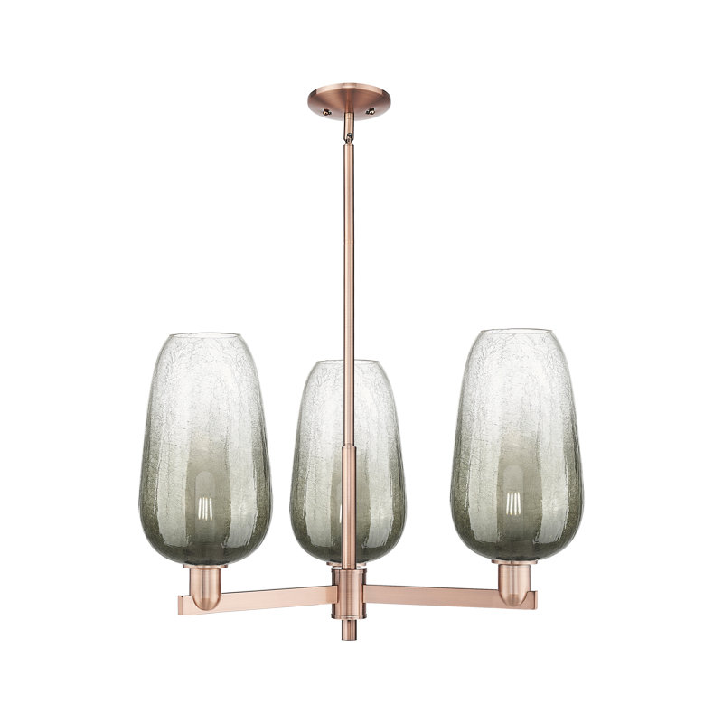 Lustre suspendu 3 lumières Godalming, Ardoise, Cuivre antique