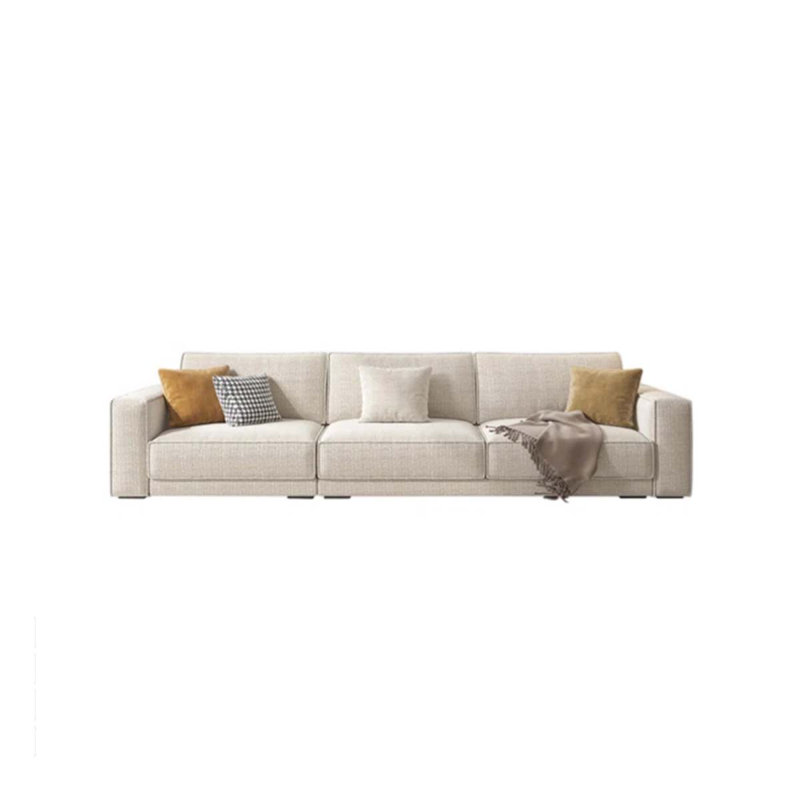 Simple modern cotton and linen sofa, 4, 32.28" H x 110.23" W x 39.37" D