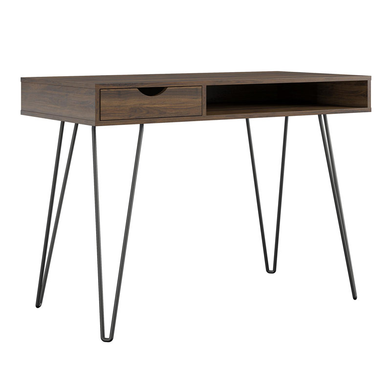 Bollitree Metal Base Writing Desk, Walnut