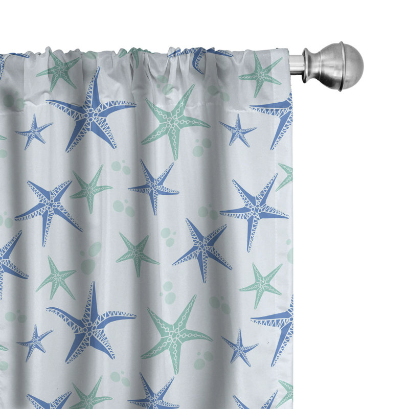 Starfish Semi-Sheer Rod Pocket Curtain Panels, 28" x 84"