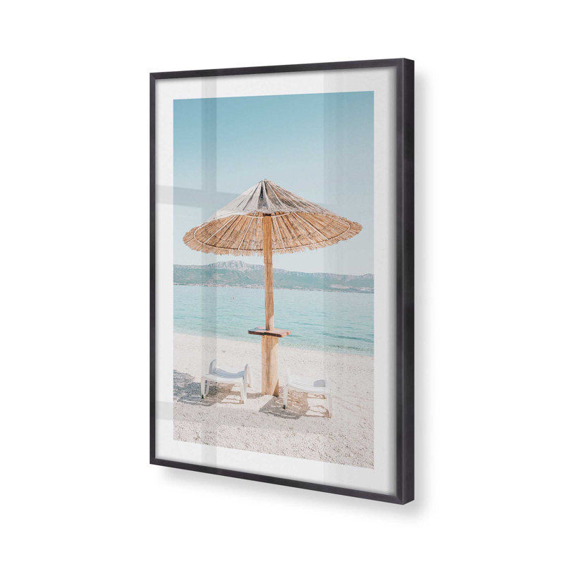 «Beach Day Escape Print», Cadre en zinc patiné, H 15,25 po x l 12,25 po x P 1,25 po