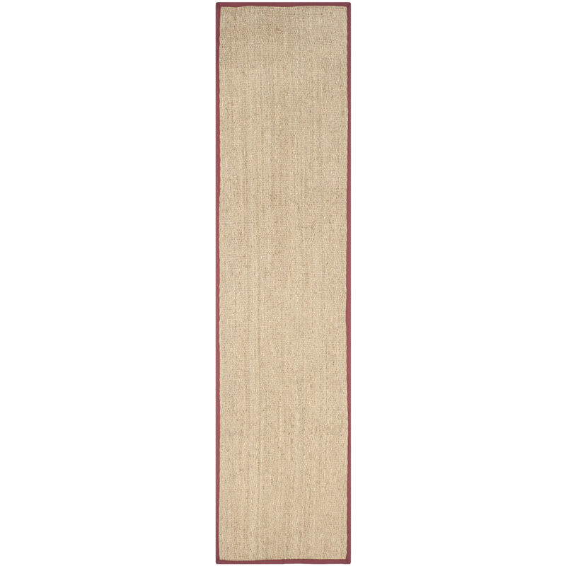 Auckland Bamboo Slat/Seagrass Brown/Tan/Red Area Rug, Runner 2'6" x 14'