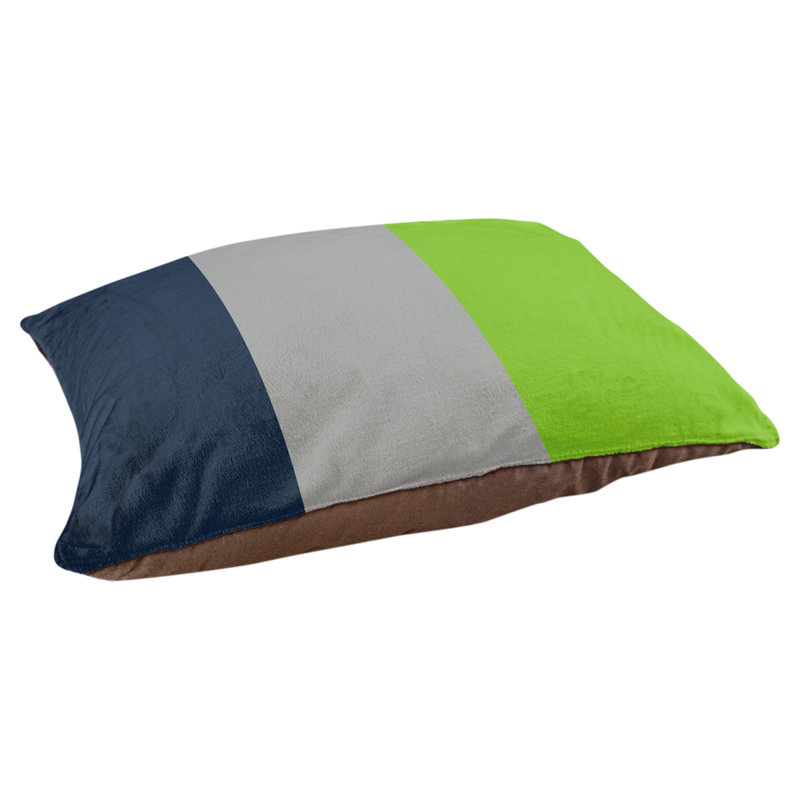 Oreiller rectangulaire designer, Moyen (L 18 po x l 28 po), Bleu minuit / gris clair de lune / vert aurore