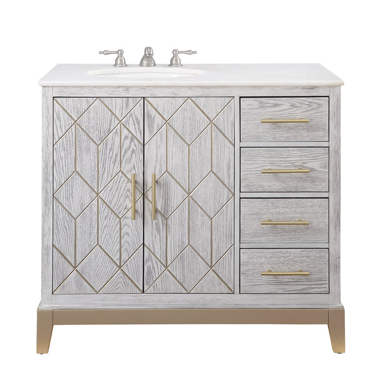 Charice 38'' Single Bathroom Vanity with Marble Top