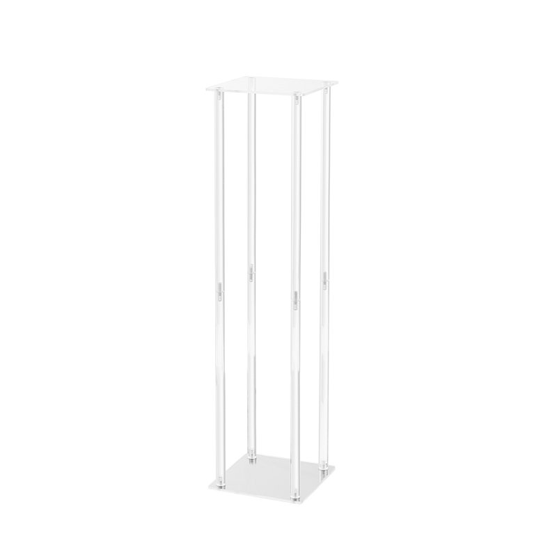 Présentoir à fleurs géométriques en acrylique blanc - Centre de table pour mariages, événements et fêtes