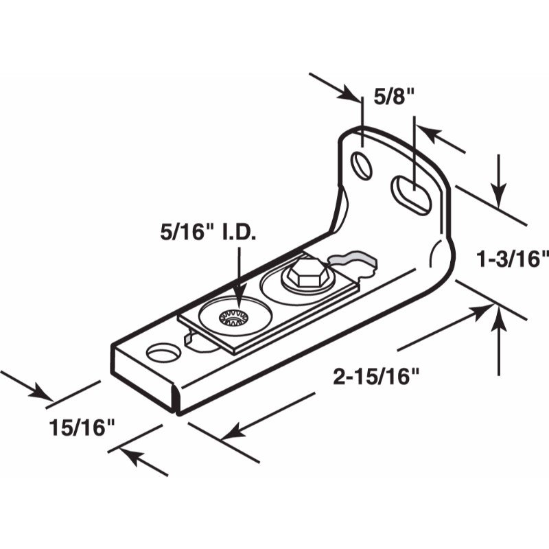 Adjustable Steel Jamb Bracket with Nylon Plate for Folding Doors