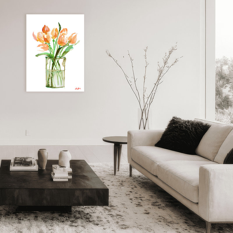 'Tulips No.3' Framed Print Wall Art, 16" H x 12" W x 1.5" D, Wrapped Canvas, Does Not Apply