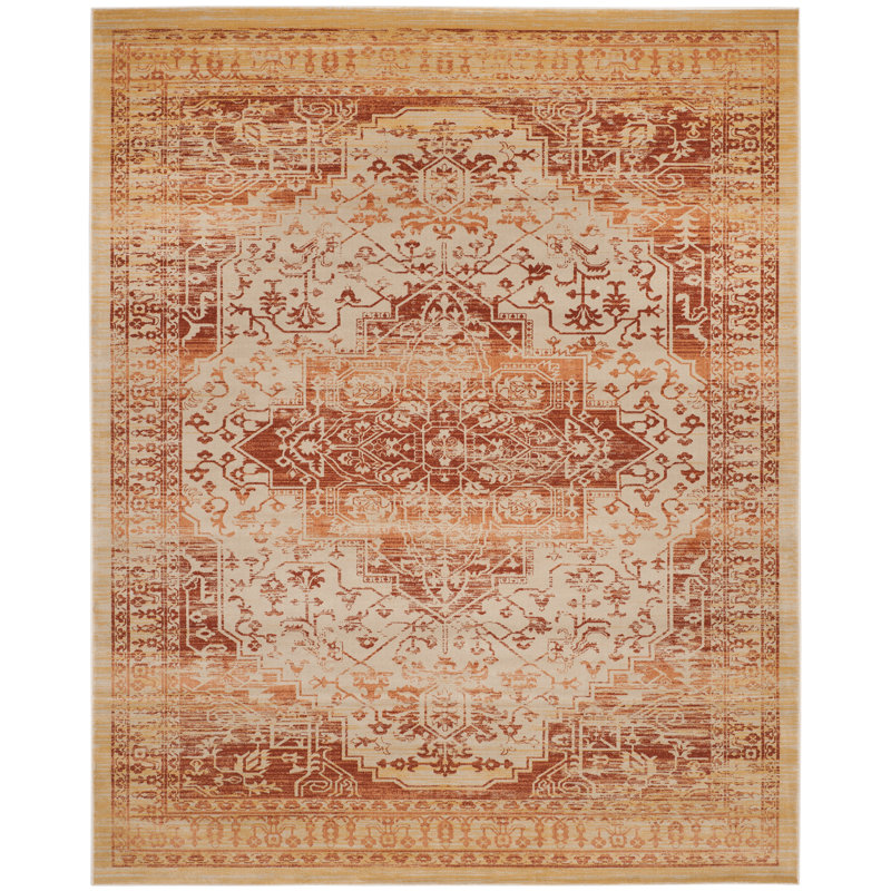 Tapis oriental rouille / crème Annette, Rectangle 8 pi x 10 pi