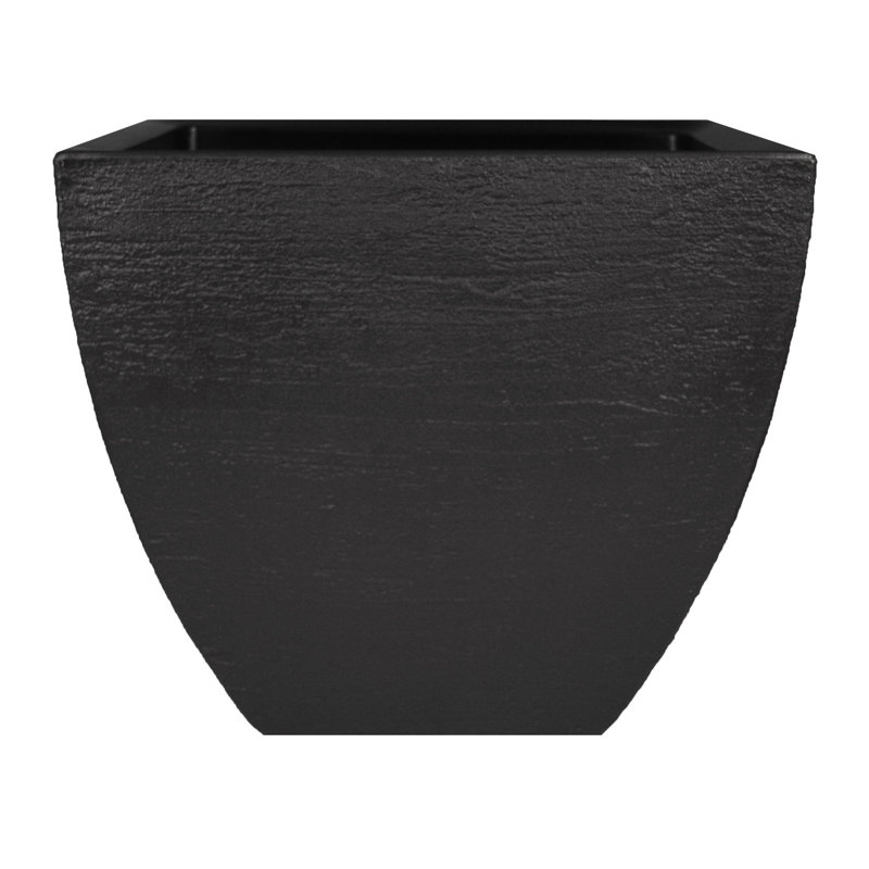 Pot à fleurs en plastique Jattin, Noir, H 16 po x l 16 po x p 13 po
