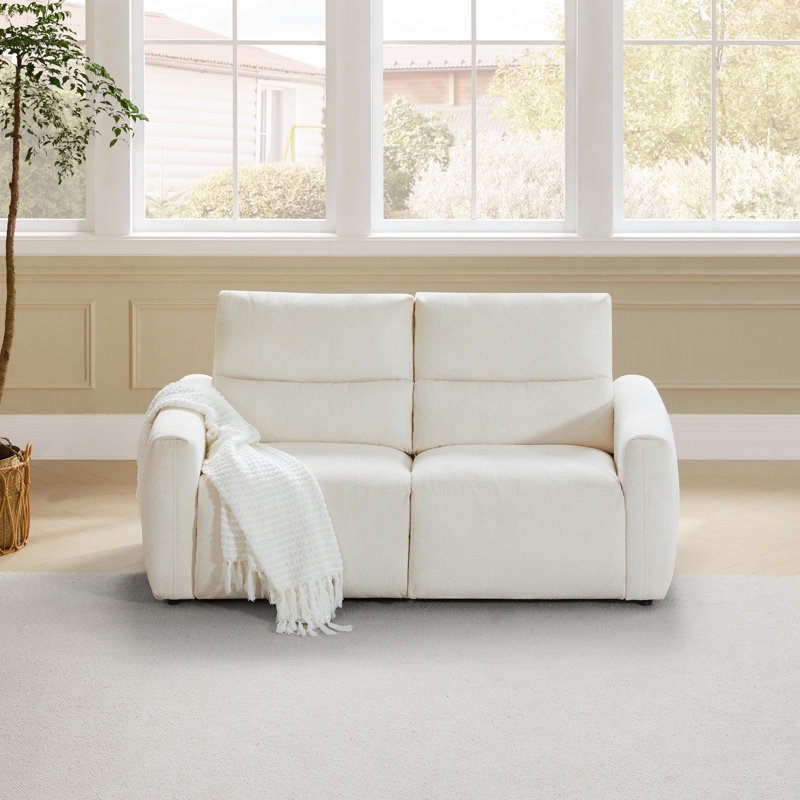 78" W Polyester Upholstered Reclining Loveseat with Power Headrest And Footrest, 39.80" H x 78" W x 39.80" D, 2