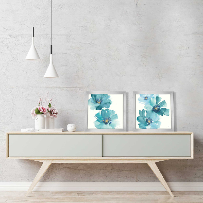 " Teal Cosmos " 2 - Pieces
