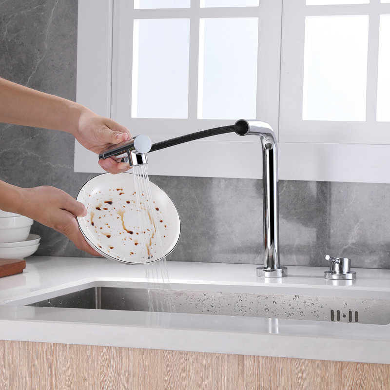 Kitchen Sink Faucet, Pull-down Kitchen Faucets with Swivel Spout, S6127PR-XX-WF, Chrome