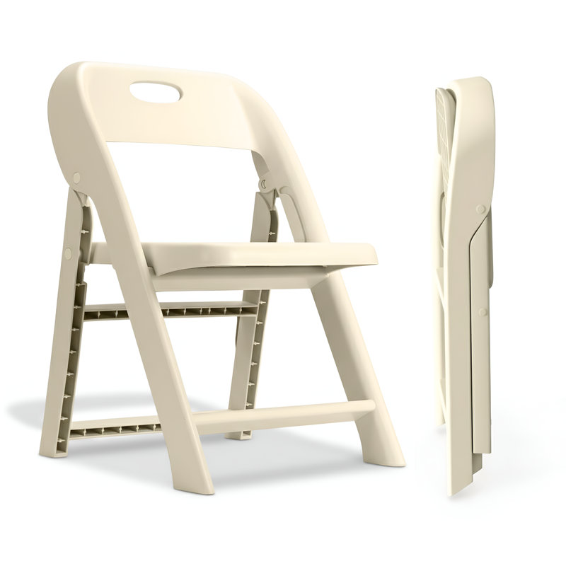 Chaise pliante beige pour enfants - Chaise légère pour tout-petits portative pour l'intérieur et l'extérieur, camping, plage et pelouse (ensemble de 2)
