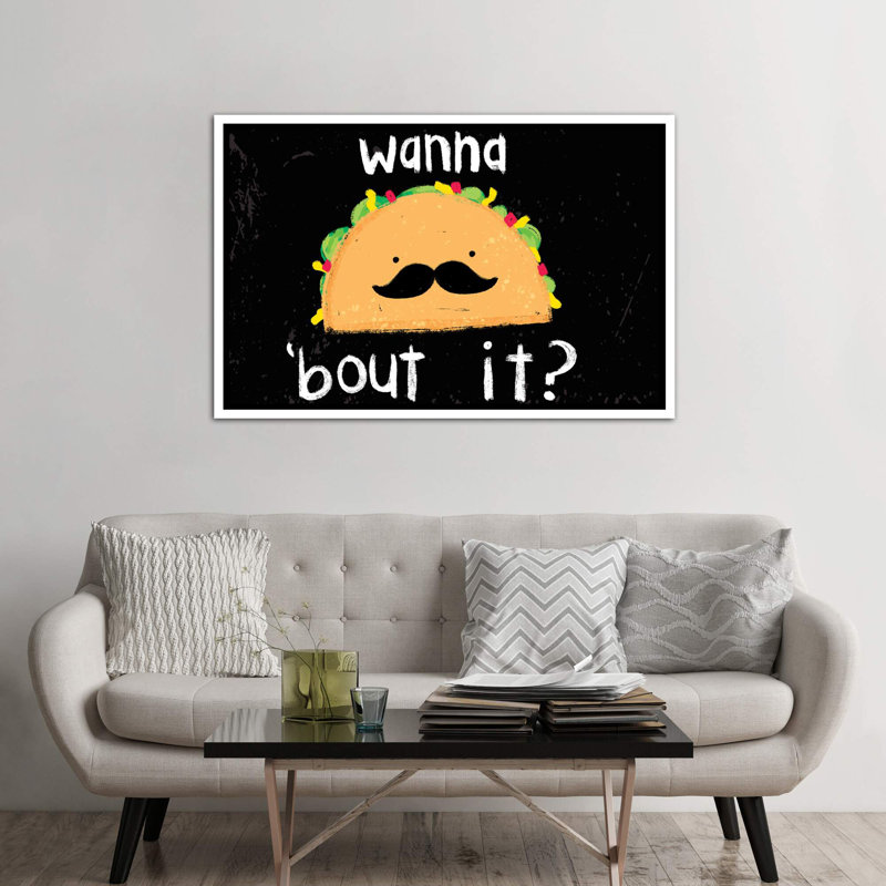 «Taco-Bout It III» par Jessica Weible - impression, Pas de tapis, Papier encadré blanc, H 40 po x l 60 po x 1,5 po
