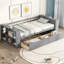 Twin Size Daybed With Shelves And Drawers, Grey