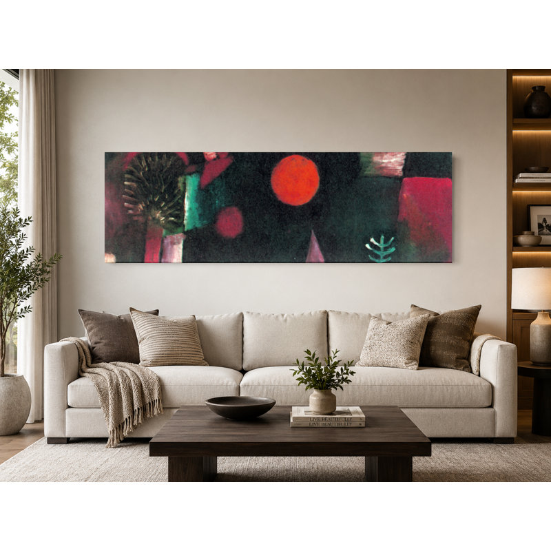 Pleine lune la nuit - Art mural sur toile panoramique, 36" W x 12" H