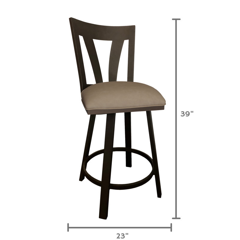 Swivel Upholstered Counter Stool with Metal Frame, Counter Stool (26" Seat Height)