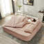 Lit multifonctionnel de 80 po en rose, revêtement en velours côtelé, avec design pliable et velours côtelé en mousse haute densité, sans assemblage, base antidérapante stable