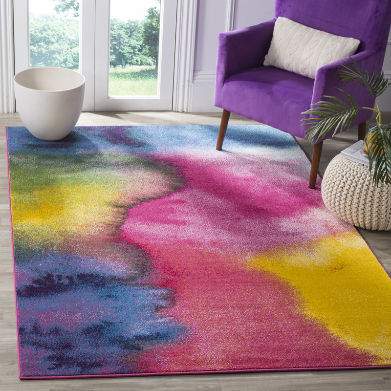 Clara Watercolor Performance Abstract Rug, Rectangle 4' x 6'